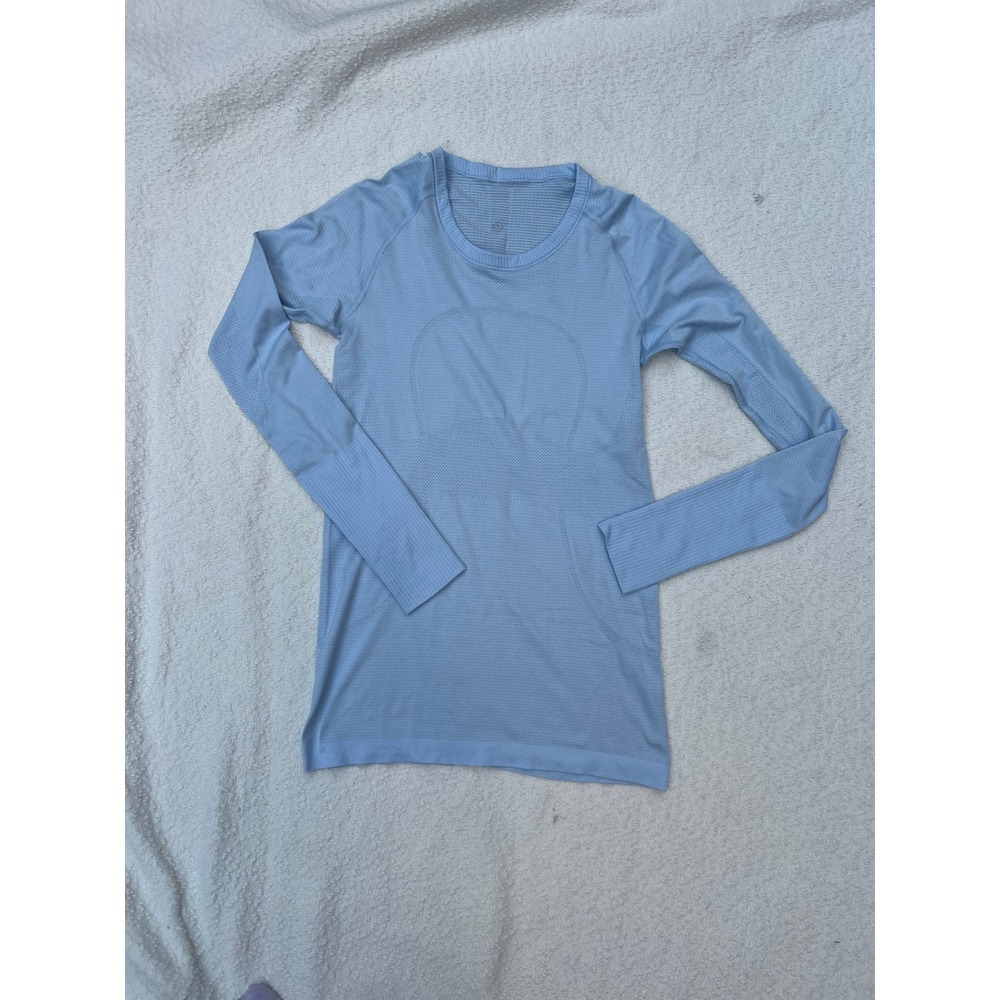 Lululemon Swiftly Tech Long Sleeve 2.0 Blue Crewneck Running Shirt Size 8